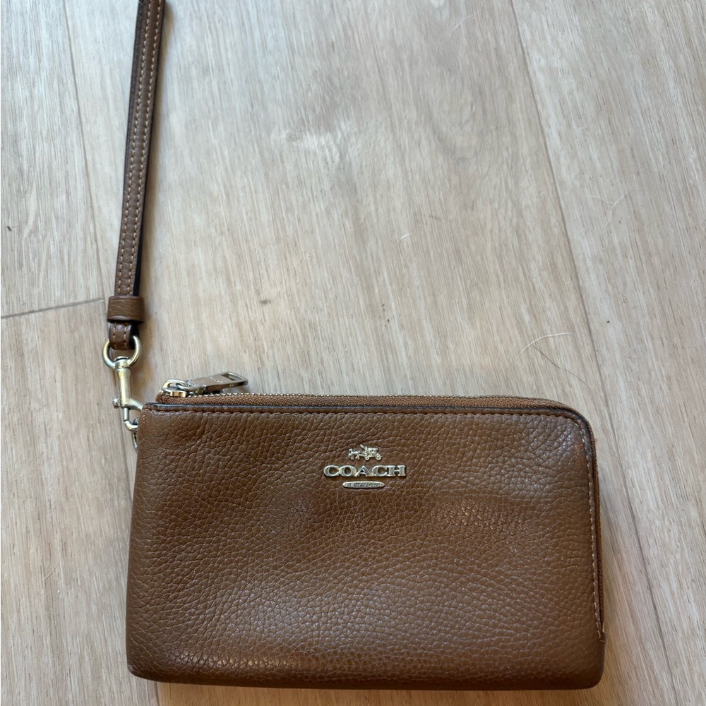 Coach Brown Leather Wristlet